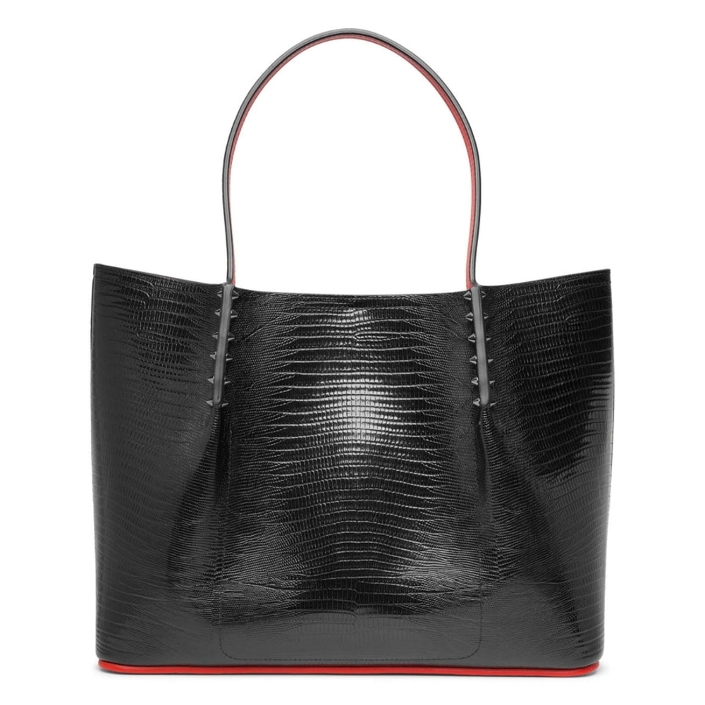 Christian Louboutin Black and Red Textured Tote